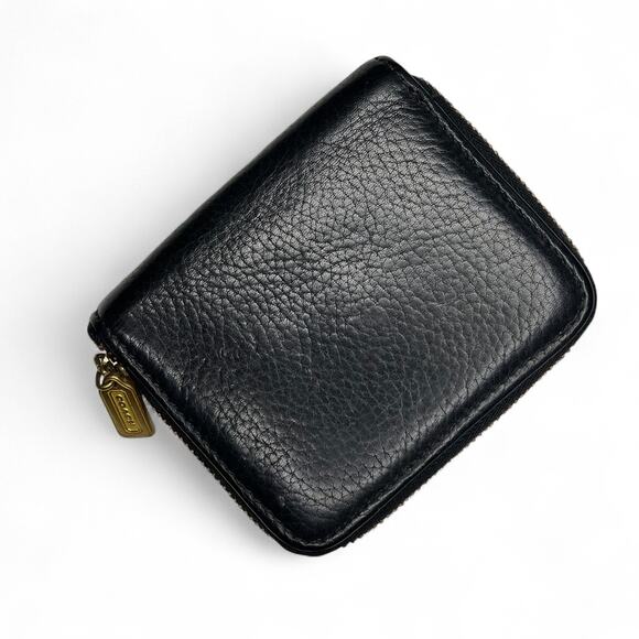 Coach Vintage 1997 Black zip around Card Coin wallet Sonoma 4975 Leather HTF - Picture 2 of 12